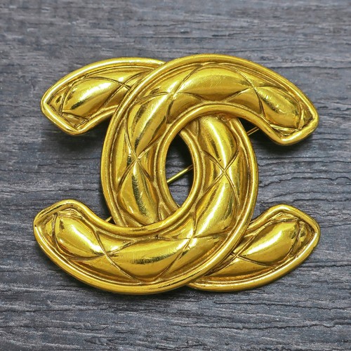 Chanel gold plated logos - chanel, cc