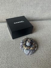 Chanel Camellia Tweed Brooch