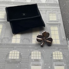 New, Chanel Metal Clover Pin